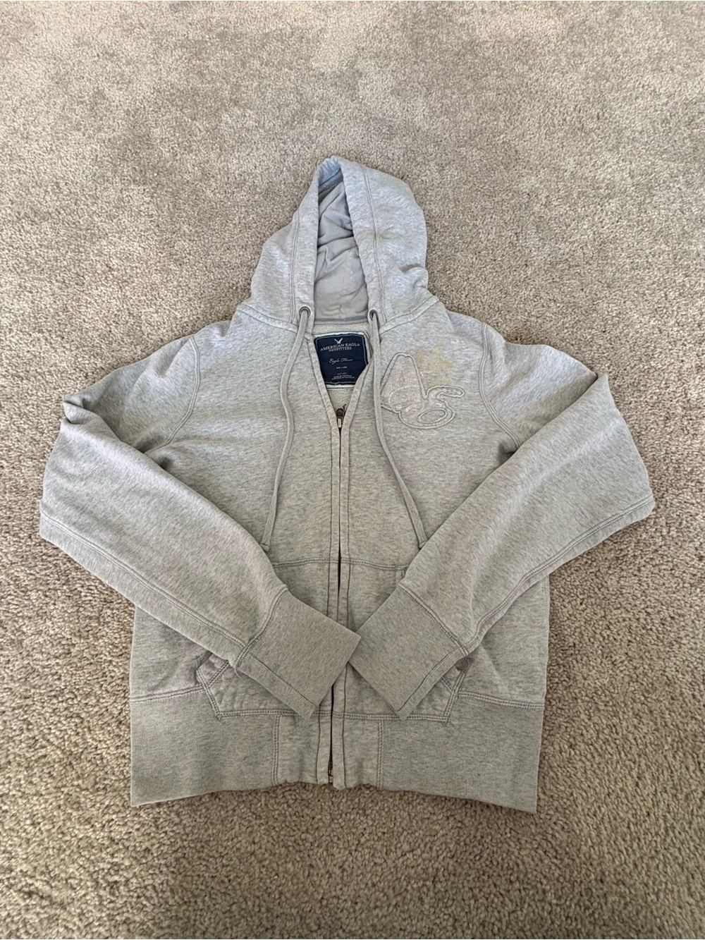 Y2K Aeropostale Light Gray Zip-Up Hoodie